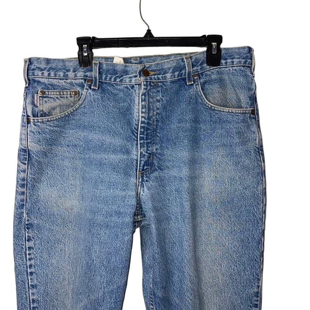 Carhartt Vintage Mens Jeans Size 38 x 30 Straight Leg Light Wash Blue Denim - Picture 3 of 10
